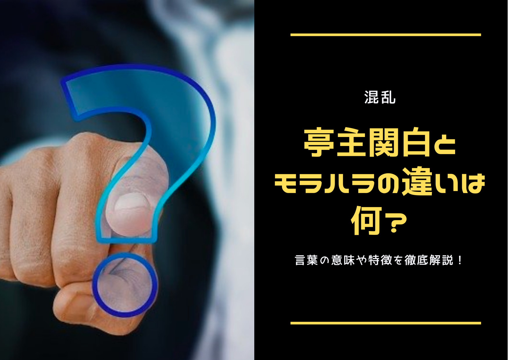 混乱 亭主関白とモラハラの違いは何 言葉の意味や特徴を徹底解説 ストレス旦那への処方箋